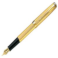 Перьевая ручка Parker Sonnet Chiselled F532, цвет: Golden GT, золото 18К