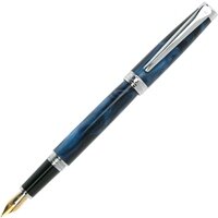 Перьевая ручка Pierre Cardin Orlon синего цвета, детали дизайна хром
